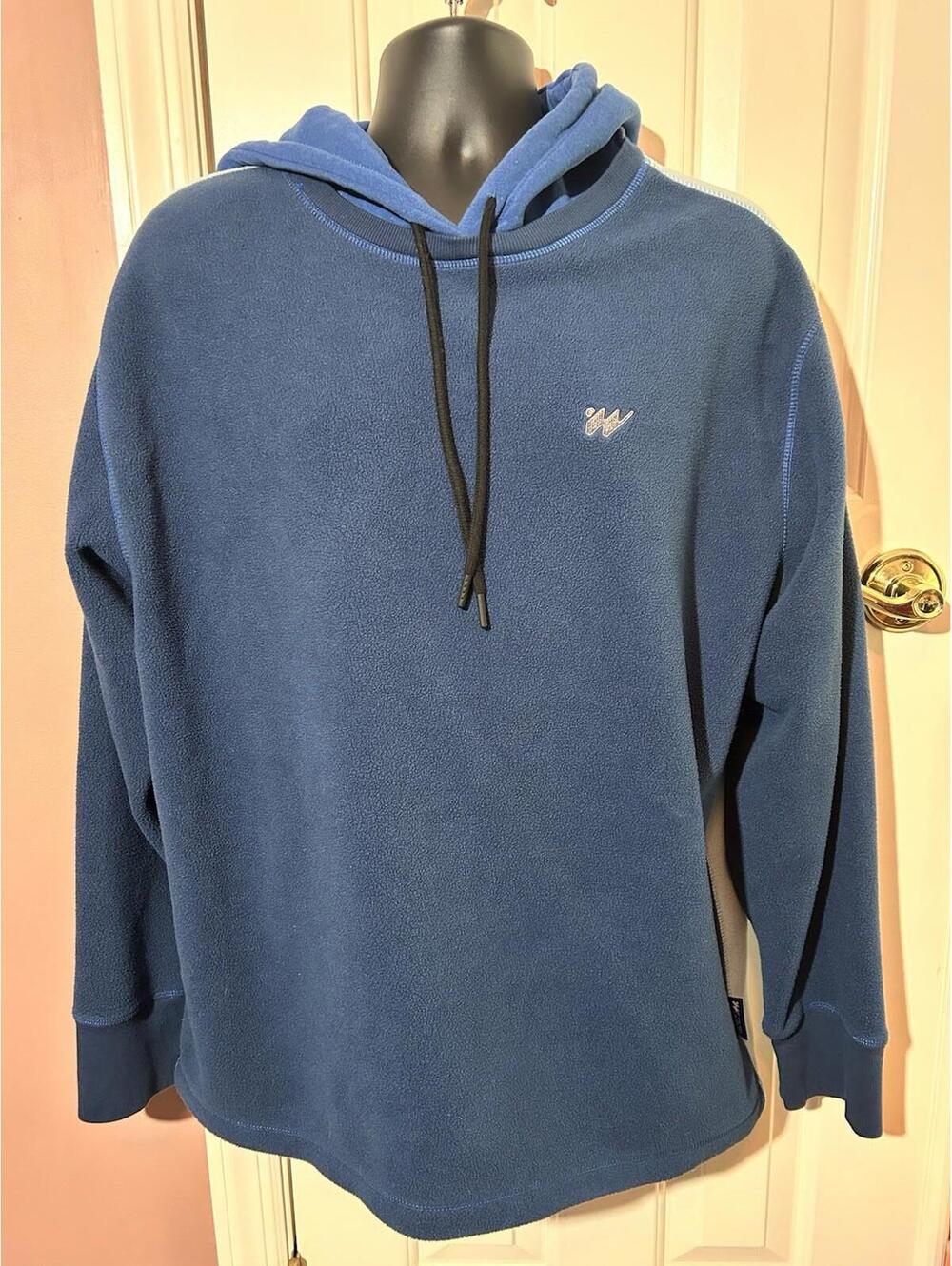 Without Walls Pullover Hoodie Mens Large Fleece Two Toned Blue